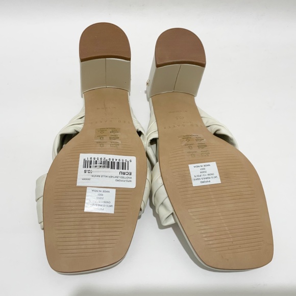 Ted Baker London Pyford White Leather Heeled Sandals Sqaure Toe Mules 10 40.5 - Picture 15 of 16